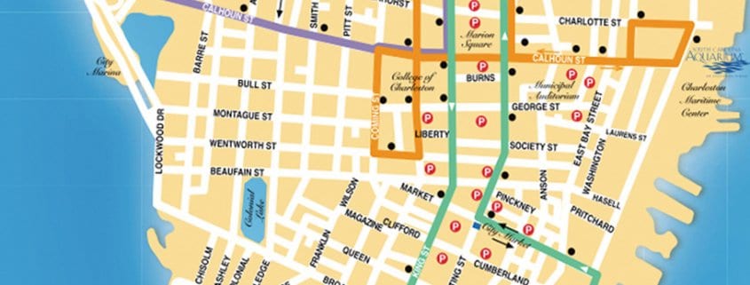 charleston trolley bus route map