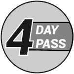 4 day pass icon black grey