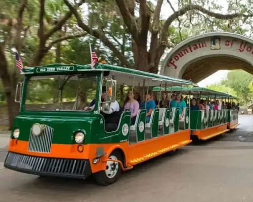 St Augustine Attraction - Hop on hop off trolley - fountain of youth